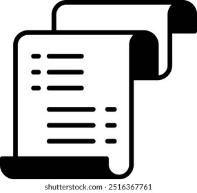 A cartoonish drawing of receipt in a line style.