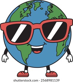 A Cartoonish Earth Vector Illustration