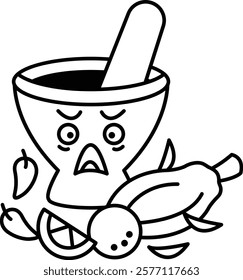 A cartoonish image of a blender with a lime in it