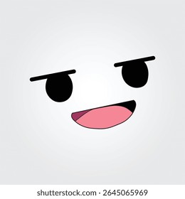 Cartoonish mischievous face vector, ideal for quirky merchandise, kids’ products, and humorous branding elements.