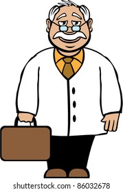 Cartoonish old doctor vector