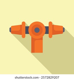 Cartoonish orange fire hydrant illustration in flat design vector. Depicting a colorful and vibrant icon for firefighting prevention and safety in the urban city environment