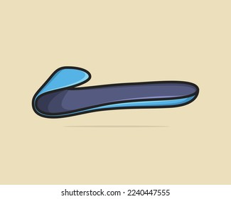 Cartoonish Orthopedic insoles in blue color isolated on white background. Insoles for a comfortable and healthy walk.