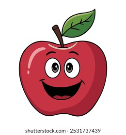 Cartoonish Smiling Apple Illustration Design