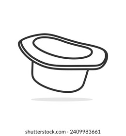 Cartoonish Style black hat with light color background vector illustration 