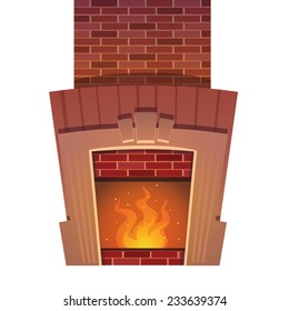 Cartoonish style fireplace