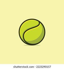 cartoonish tennis ball vector illustration icon