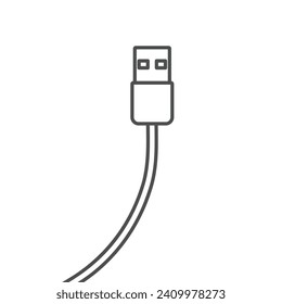 cartoonish usb cable for device connection vector design