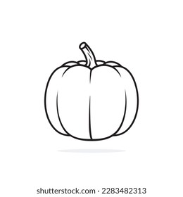 Cartoonish vector Halloween pumpkin with a candle inside. Halloween pumpkin isolated on yellow background.