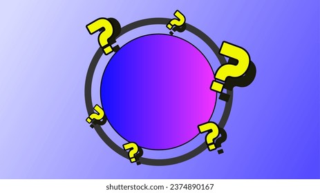 Cartoonist simple question marks informational copy space template background
