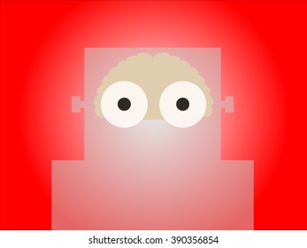 A cartoon-like vector illustration of a robot having a brain which depicts AI, artificial intelligence.