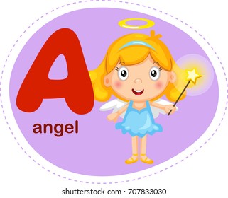 Cartoons Alphabet Letter A is for Angel