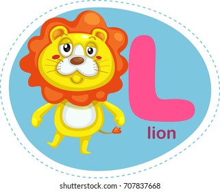 Cartoons Alphabet Letter L is for Lion