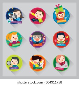 Cartoon's character for website icon 