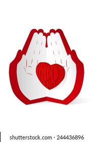 cartoons heart in hands