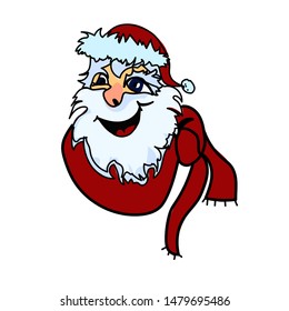 Cartoons Santa Claus. New years postcard. Vector illustration  