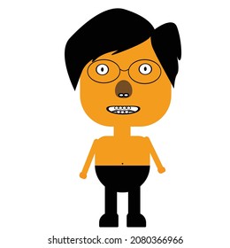  dibujos animados de personajes jóvenes e icono ilustrativo del concepto de animación para niños