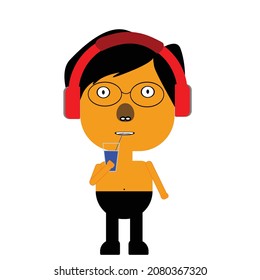  cartoons of young guy characters and illustration icon of animation concept for children