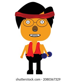  Zeichentrickfilme von jungen Typen und Illustrationssymbol des Animationskonzepts für Kinder
