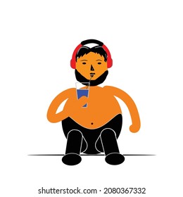  cartoons of young guy characters and illustration icon of animation concept for children
