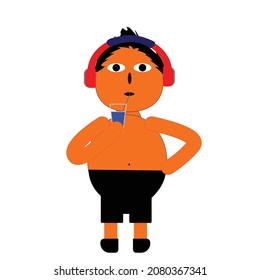  cartoons of young guy characters and illustration icon of animation concept for children
