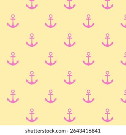 Cartoon-style anchor seamless pattern – playful marine background for DIY, children’s decor, and crafts