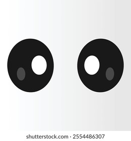 Cartoon-style black cut-out eyes with a simple, bold design. Perfect for character illustrations, animations, or spooky themes. Clean, minimalist, and versatile for various creative projects.