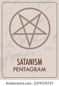 A cartoon-style card featuring the inverted pentagram symbol associated with Satanism