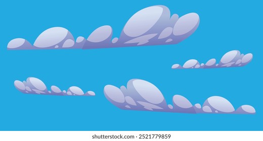 Cartoon-style cloud with soft, rounded edges. Ideal for playful designs, children's illustrations, or weather icons, adding a fun and lighthearted touch to any project.