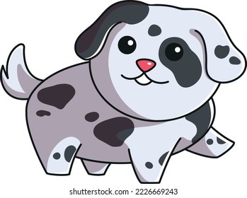 A cartoon-style cute Dalmatian puppy isolated on a white background  svg