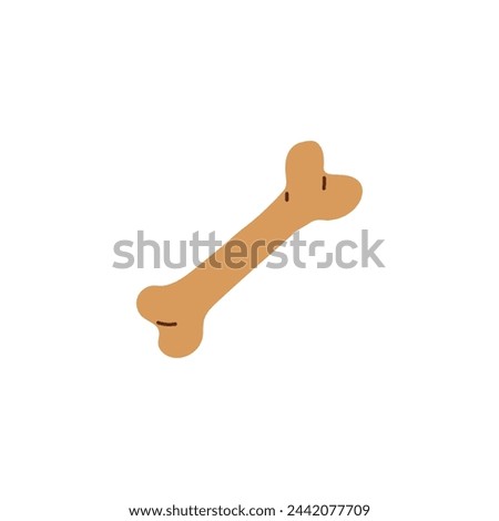 Cartoon-style dog bone in a neutral tone. Vector illustration perfect for pet-themed designs and children's content.