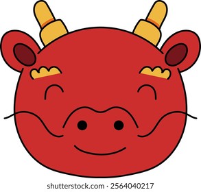 A cartoon-style dragon head illustration capturing the essence of Chinese festivals, ideal for website, application, printing, document, poster design, etc.