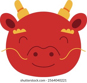 A cartoon-style dragon head illustration capturing the essence of Chinese festivals, ideal for website, application, printing, document, poster design, etc.