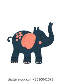 Cartoon-style elephant with big ears and a long trunk.