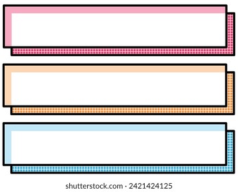 Cartoon-style enclosing frame that can be used for POP square dots horizontally