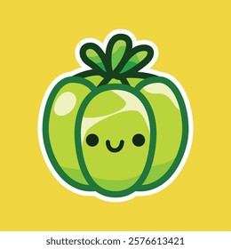 Cartoon-style green cabbage with a cheerful face. Perfect for food-themed branding, kids' illustrations, or eco-friendly designs.