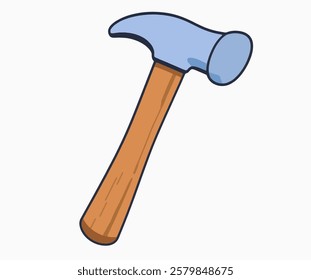 A cartoon-style hammer, ideal for construction, repair, or DIY-themed sticker.