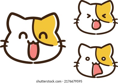 Ilustración a mano estilo caricatura de múltiples expresiones faciales de gatos que se pueden usar en diversas situaciones como la vida diaria y la comunicación