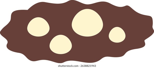 Cartoon-style insect eggs in brown organic nest. Ideal for educational content, life cycle diagrams, biology lessons, or insect-themed designs.

