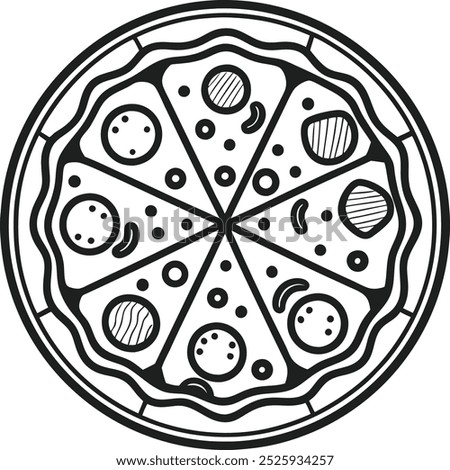 Sliced pepperoni pizza minimalist on a blue table