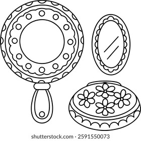 Cartoon-Style Makeup Kit for Kids Coloring