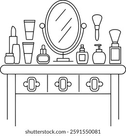 Cartoon-Style Makeup Kit for Kids Coloring