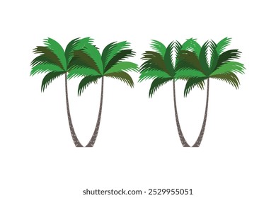 Cartoon-style palm tree vector illustration - featuring tropical coconut trees for a fun and vibrant design