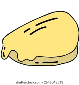 cartoon-style pattern of soft cream buns with melted topping, resembling Japanese custard or milk bread. Perfect for bakery-themed designs, packaging, or children’s illustrations.