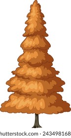 Cartoon-style pine tree with autumn foliage