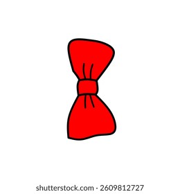 Cartoon-style red bow tie vector, great for character outfits, party themes, kid-friendly designs, and funny cartoons.
