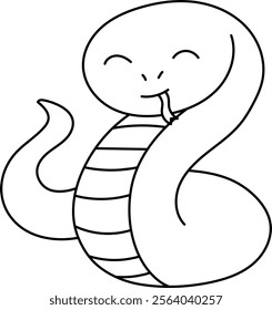 A cartoon-style red snake illustration with a festive theme, great for website, application, printing, document, poster design, etc.