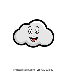 A cartoon-style sad cloud with a Amazement expression, featuring raised eyebrows and an open mouth. Perfect for weather-related designs or emotional concepts.