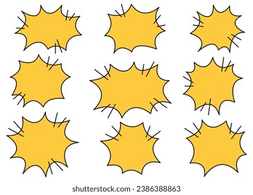 Cartoon-style speech balloon One-point frame