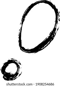 Cartoon-style surprise mark drawn with a g pen